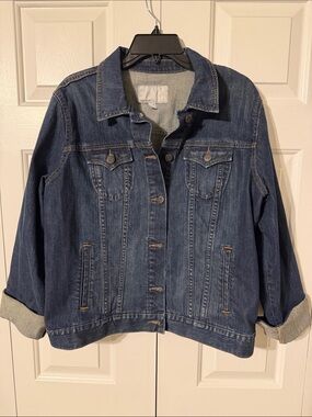Old Navy Dark Blue Denim Jacket - Women's Jean Jacket
